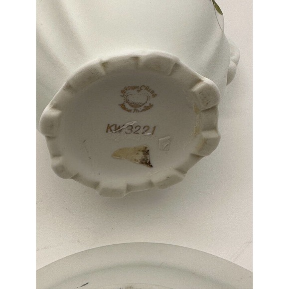Vintage Lefton China 4.5" Handpainted Creamer/Basin & Decorative Pitcher KW3221 - Picture 8 of 10